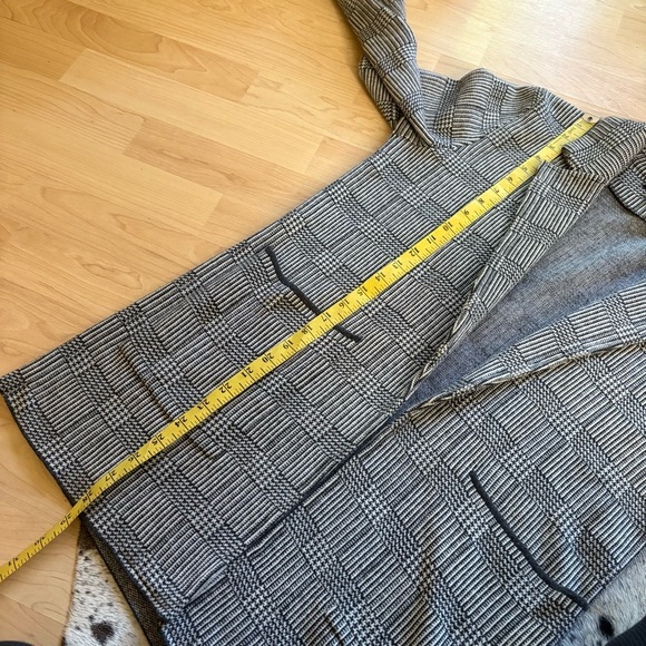 J CREW Sophie Open Front Sweater Blazer‎ in Glen Plaid Sz XS Cotton Wool - Picture 9 of 9